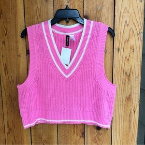 H&M Sleevless Sweater Cropped Vest Top NWT